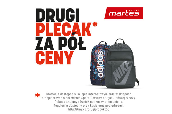 Martes Sport - Drugi plecak za pół ceny