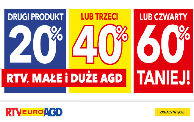 Duże i małe AGD oraz wybrane RTV nawet do 60% taniej w sklepach RTV EURO AGD oraz na euro.com.pl
