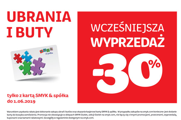 Smyk - 30% na ubrania i buty