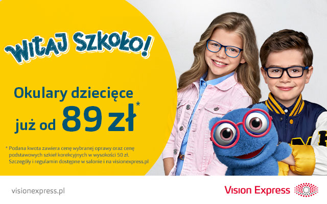 Vision Express - Witaj szkoło! Okulary dziecięce już od 89 zł*
