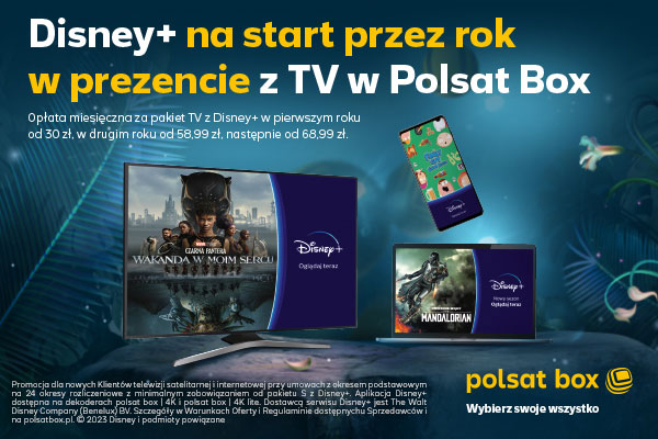 Polsat Box - Disney+ na start przez rok w prezencie z TV w Polsat Box