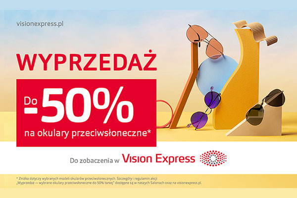 Vision Express - Wyprzedaż – wybrane okulary przeciwsłoneczne do 50% taniej